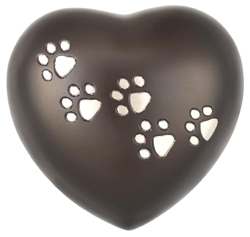 Royal Rapture Urn for Ashes Paw Heart Funeral Cremation Memorial Keepsake Pet Dog Cat |Without Stand (Chocolate 5") RHP03-04 von Royal Rapture