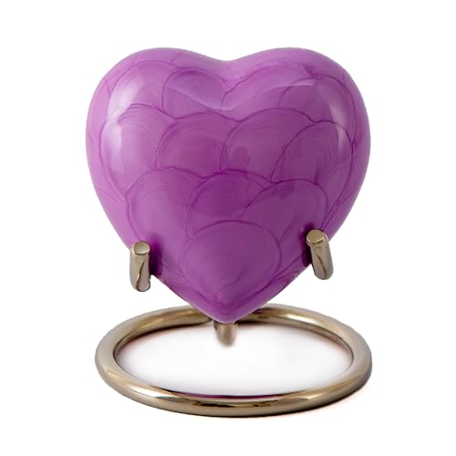 Royal Rapture Love Urn for Ashes Funeral Memorial Cremation Keepsake Heart & Stand (Purple.Plain, 3") von Royal Rapture