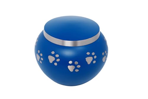 Royal Rapture Urn for Ashes Memorial Funeral Cremation Love Urns decorativePaw Engraved Jar |Pet Dog Cat| (Blue, 6") RPJM01-04 von Royal Rapture
