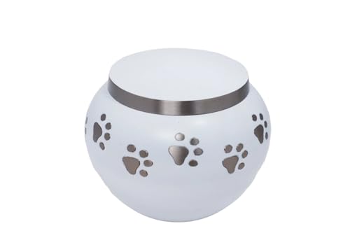 Royal Rapture Urn for Ashes Memorial Funeral Cremation Love Urns decorativePaw Engraved Jar |Pet Dog Cat| (White, 4") RPJM01-02 von Royal Rapture