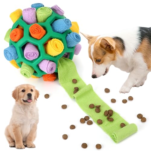 Royouzi Schnüffelball für Hunde, Nteraktives Hundespielzeug Schnüffelspielzeug Schnüffelteppich Tragbare Hunde Intelligenzspielzeug, Snuffle Ball für Kleine Mittelgroße Kleine Hunde (Grün) von Royouzi