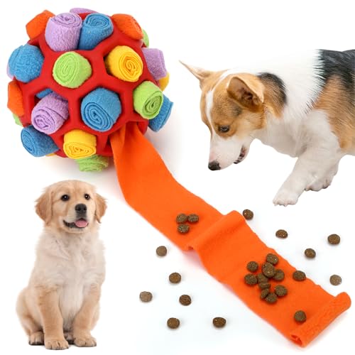 Royouzi Schnüffelball für Hunde, Nteraktives Hundespielzeug Schnüffelspielzeug Schnüffelteppich Tragbare Hunde Intelligenzspielzeug, Snuffle Ball für Kleine Mittelgroße Kleine Hunde (Rot) von Royouzi