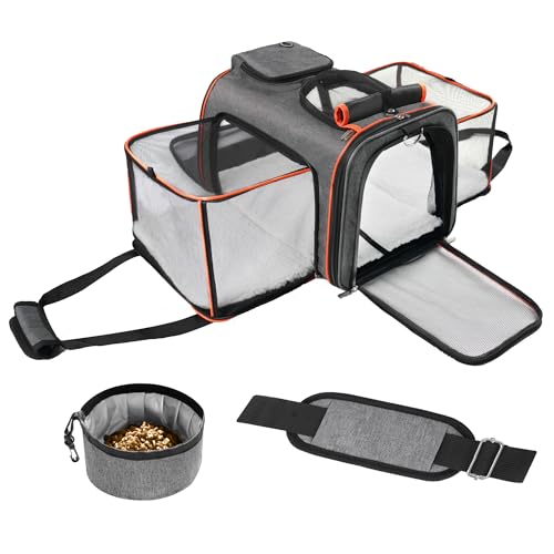 ROYPET Katzentragetasche, kleine Tragetasche, Haustier-Tragetasche, weiche Seite, Haustier-Reise, erweiterbar, faltbar, Hundetragetasche mit weichem und großem Pad, Grau ROYPET Katzentragetasche, kleine Tragetasche, Haustier-Tragetasche, weiche Seite, Haustier-Reise, erweiterbar, faltbar, Hundetragetasche mit weichem und großem Pad, Grau von Roypet