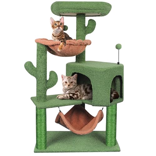 ROYPET Kratzbaum mit BiG Katzenhöhle und großer Hängematte zum Aufhängen, Grün ROYPET Kratzbaum mit BiG Katzenhöhle und großer Hängematte zum Aufhängen, Grün von Roypet