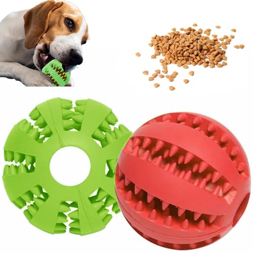 Roysmart 2 Stück Hundespielzeug Ball, Hundeball Robuster HundeBall, Hundeball mit Zahnpflege-Funktion, Bissfestes Hundespielzeug, Naturgummi Hund Feeder Ball für Kleine Hunde (7cm) von Roysmart