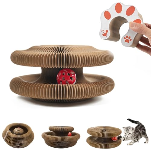 Roysmart Katzen Kratzbrett, Magic Organ Cat Scratching Board, 2-in-1 Cat Kratzbrett mit Glöckchen, Kratzbretter Katze Katzenkratzbrett Katzenspielzeug, Foldable Cat Scratcher Cardboard House Roysmart Katzen Kratzbrett, Magic Organ Cat Scratching Board, 2-in-1 Cat Kratzbrett mit Glöckchen, Kratzbretter Katze Katzenkratzbrett Katzenspielzeug, Foldable Cat Scratcher Cardboard House von Roysmart