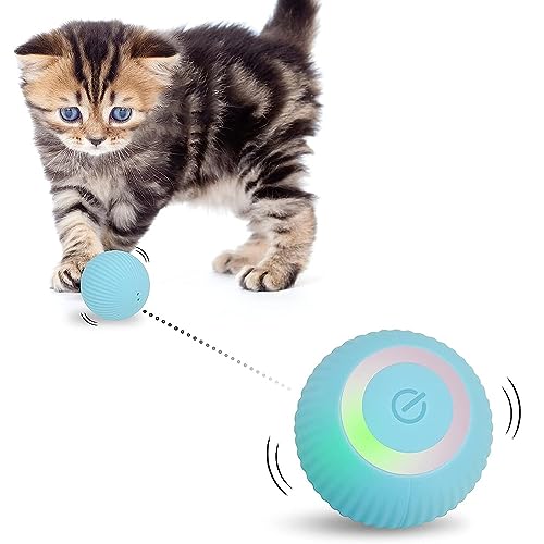 Roysmart Katzenspielzeug Elektrisch Katzenball mit LED Licht Automatischer von Roysmart