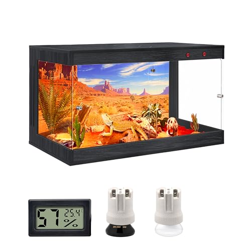 Royxen Reptiliengehege aus gehärtetem Glas, Reptilien-Tank mit Holznetz-Oberseite und abschließbarem Design, 26 Gallonen Bartagamen-Tank für Eidechsen, Gecko, Schildkröte, Schlangenlebensraum, 61 x Royxen Reptiliengehege aus gehärtetem Glas, Reptilien-Tank mit Holznetz-Oberseite und abschließbarem Design, 26 Gallonen Bartagamen-Tank für Eidechsen, Gecko, Schildkröte, Schlangenlebensraum, 61 x von Royxen