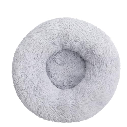 Rozhuhro Katzenbett Hundebett Sofa Donut-Zwinger, warmes rundes Haustierbett Plüsch, weiche beruhigende Betten Plüsch mit Rutschfester Unterseite, für Welpen Kätzchen kleine Haustiere,Dark Gray,110CM von Rozhuhro