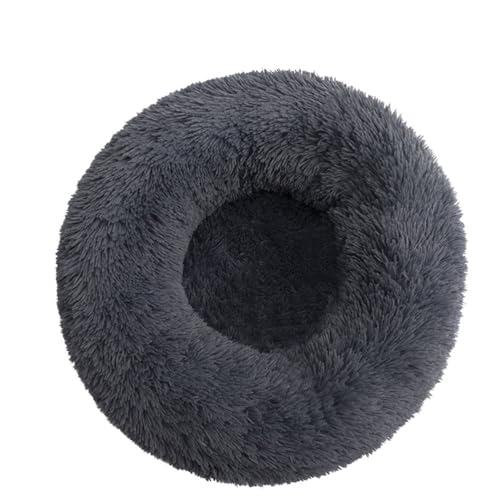 Rozhuhro Katzenbett Hundebett Sofa Donut-Zwinger, warmes rundes Haustierbett Plüsch, weiche beruhigende Betten Plüsch mit rutschfester Unterseite, für Welpen Kätzchen kleine Haustiere,Light gray,120CM von Rozhuhro