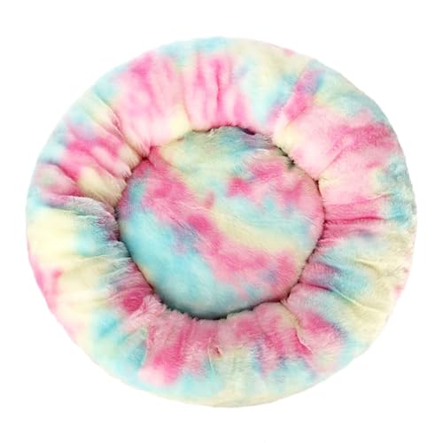Rozhuhro Katzenbett Hundebett Weiches Langes Plüsch Rundes Haustierbett, Warmes Beruhigendes Hundebett Flauschiges Plüsch-Haustiersofa, Gemütliche Matratze Plüsch-Haustierkissen,Colorful pink,50CM Rozhuhro Katzenbett Hundebett Weiches Langes Plüsch Rundes Haustierbett, Warmes Beruhigendes Hundebett Flauschiges Plüsch-Haustiersofa, Gemütliche Matratze Plüsch-Haustierkissen,Colorful pink,50CM von Rozhuhro