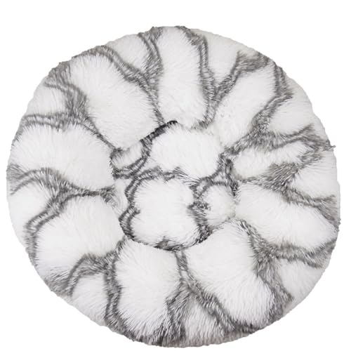 Rozhuhro Katzenbett Hundebett Weiches Langes Plüsch Rundes Haustierbett, Warmes Beruhigendes Hundebett Flauschiges Plüsch-Haustiersofa, Gemütliche Matratze Plüsch-Haustierkissen,White Gray,50CM Rozhuhro Katzenbett Hundebett Weiches Langes Plüsch Rundes Haustierbett, Warmes Beruhigendes Hundebett Flauschiges Plüsch-Haustiersofa, Gemütliche Matratze Plüsch-Haustierkissen,White Gray,50CM von Rozhuhro