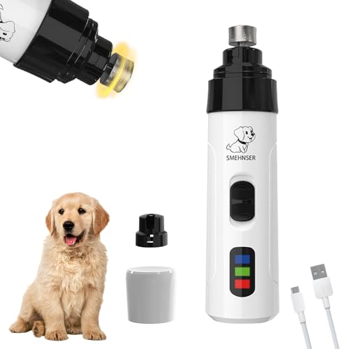 Rppiup Hunde-Nagelschleifer, leiser Hundekrallenschleifer, elektrischer Haustier-Nagelschleifer, professioneller 2-Gang-wiederaufladbarer leiser Hundekrallenschleifer, Silent Groom Pro Hundenägel für von Rppiup