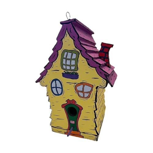 Dr. Seuss inspiriertes handgefertigtes Vogelhaus aus Holz, für den Außenbereich, rustikal, wetterfest, natürlicher Nistkasten, sicherer Nistkasten, einfach zu montieren oder zu hängen, 25,5 x 15,5 cm von Rproonay