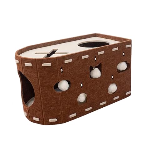 Filz-Katzenbett und Kratzbrett, Möbelschutz, 52 x 30 x 30 cm, kleines Haustier-Häuser, Katzen-Versteck Bett, Haus, bequem, für Wohnungen, Schlafzimmer von Rproonay