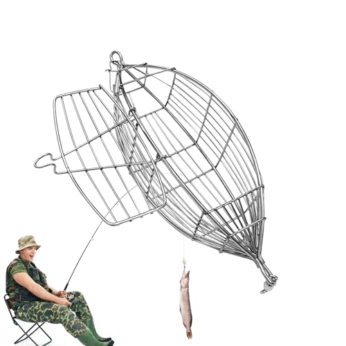 Krabbelfalle Edelstahl Angeln Köder Käfig Edelstahl Zubehör Köderkorb Krabben Fischköder 7,76x2,36 Zoll für Angler von Rproonay