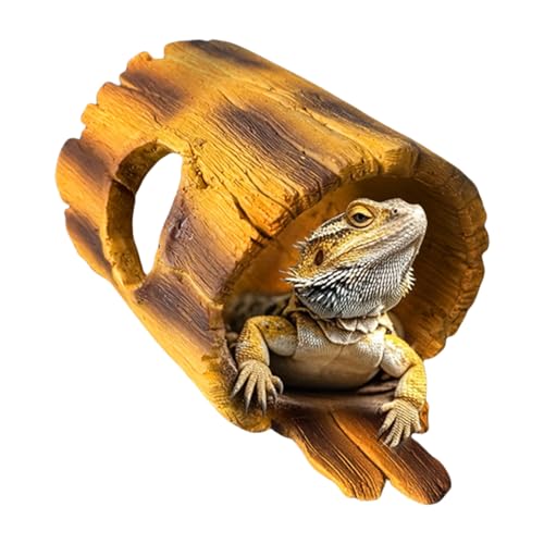 Schildkrötenhöhle, Kunstharz, Reptilienhöhle, Aquarium-Unterschlupf für Schildkröten, dekoratives Aquarium-Zubehör, Landschaft, Klettern, Sonnenbereich für nasse trockene Indoor-Spinnen von Rproonay