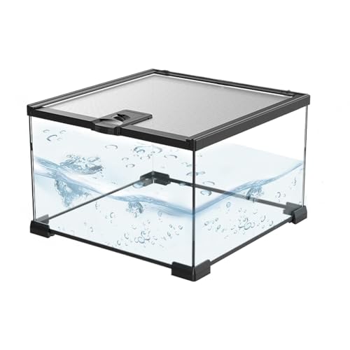 Terrarium-Behälter für Reptilien, Schildkröten-Tank-Terrarium, Glasbox, Keeper Supply Turtles Cage, belüftetes Design, einfacher Zugang, 30 x 20 x 15 cm, für Zuchtaufbau von Rproonay