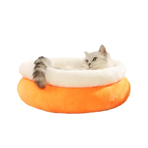Multifunktionales Katzenbett, bequemes Haustierbett, isoliertes Katzenhaus für Katzen, rutschfest, gemütlich, waschbar, 45 x 45 cm, Orange für Haustierbetten im Innenbereich Multifunktionales Katzenbett, bequemes Haustierbett, isoliertes Katzenhaus für Katzen, rutschfest, gemütlich, waschbar, 45 x 45 cm, Orange für Haustierbetten im Innenbereich von Rqrdww