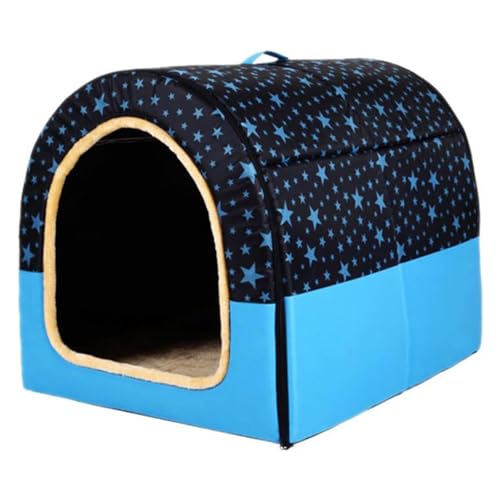 Extra großes 2-in-1-Hundehüttenbett, Jumbo-XL, Haustier-Hundebett, Zelt, Angstlinderung, beruhigende Hundehütte, Katzenhöhle, Iglu, Winter, warm, Haustiernest (XL-75 x 57 x 55 cm, G) von Rr tianshi