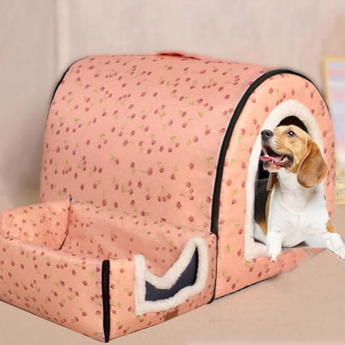 Extra großes 2-in-1 Jumbo-Hundehausbett, XL, Hundebett, Zelt, Angstlinderung, beruhigend, XXL Hundehütte, Katzenhöhle, Iglu, Winter, warm, Haustiernest (XXXL-105 x 80 x 78 cm, G) von Rr tianshi