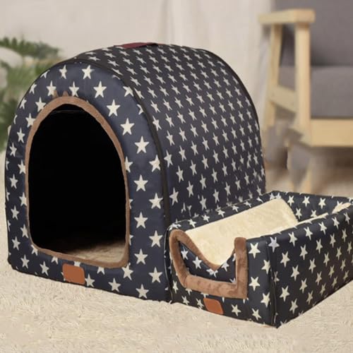 Extra großes 2-in-1 Jumbo-Hundehausbett, XL, Hundebett, Zelt, Angstlinderung, beruhigend, XXL Hundehütte, Katzenhöhle, Iglu, Winter, warmes Haustiernest (XXXL-105 x 80 x 78 cm, I) von Rr tianshi