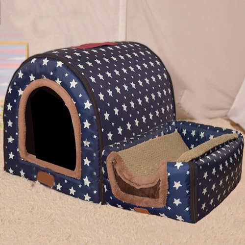 Rr tianshi Extra großes 2-in-1-Jumbo-Hundebett, XL-Hundebett, Zelt, Angstlinderung, beruhigend, XXL, Hundehütte, Katzenhöhle, Iglu, Winter, warmes Haustiernest (XXXL-105 x 80 x 78 cm, K) von Rr tianshi