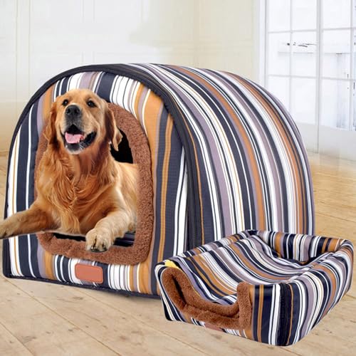 Extra großes Hundehausbett, XXL, Jumbo-Hundebett, Zelt, XL, Angstlinderung, beruhigend, Hundehütte, Katzenhöhle, Iglu, Winter, warm, Haustiernest (L-60 x 48 x 43 cm, B) von Rr tianshi