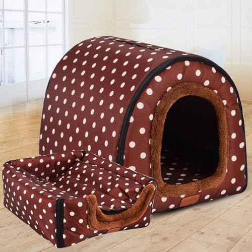 Extra großes Hundehausbett, XXL, Jumbo-Hundebett, Zelt, XL, Angstlinderung, beruhigend, Hundehütte, Katzenhöhle, Iglu, Winter, warm, Haustiernest (L-60 x 48 x 43 cm, E) von Rr tianshi