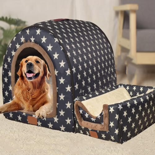 Rr tianshi Hundehütte, extra groß, Jumbo-Hundebett, Zelt, XL, zur Linderung von Angstzuständen, beruhigende Hundehütte, Katzenhöhle, Iglu, Winter, warmes Haustiernest (L-60 x 48 x 43 cm, I) von Rr tianshi