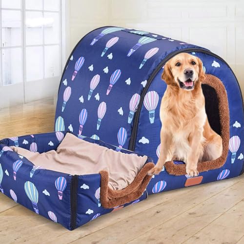 Extra großes Hundehausbett, XXL, Jumbo-Hundebett, Zelt, XL, Angstlinderung, beruhigend, Hundehütte, Katzenhöhle, Iglu, Winter, warmes Haustiernest (L-60 x 48 x 43 cm, J) von Rr tianshi