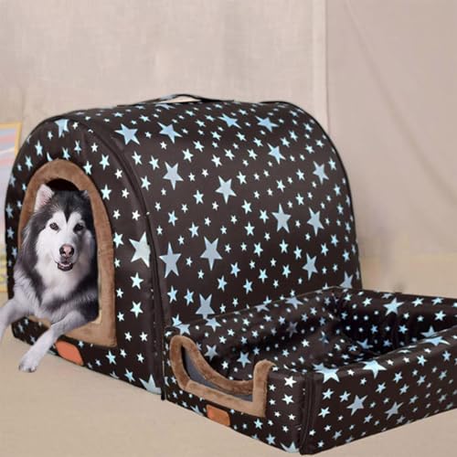 Extra großes Hundehüttenbett, XXL, Jumbo-Hundebett, Zelt, Angstlinderung, beruhigende Hundehütte, Katzenhöhle, Iglu, Winter, warm, Haustiernest (XXL-92 x 68 x 72 cm, C) von Rr tianshi