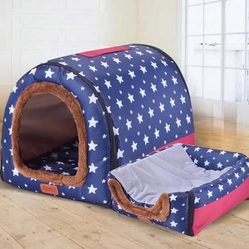 Extra großes Hundehüttenbett, XXL, Jumbo-Hundebett, Zelt, Angstlinderung, beruhigende Hundehütte, Katzenhöhle, Iglu, Winter, warm, Haustiernest (XXL-92 x 68 x 72 cm, D) von Rr tianshi