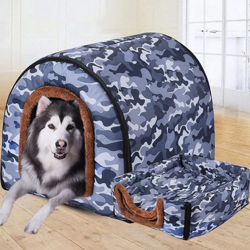 Extra großes Hundehüttenbett, XXL, Jumbo-Hundebett, Zelt, Angstlinderung, beruhigende Hundehütte, Katzenhöhle, Iglu, Winter, warm, Haustiernest (XXL-92 x 68 x 72 cm, F) von Rr tianshi