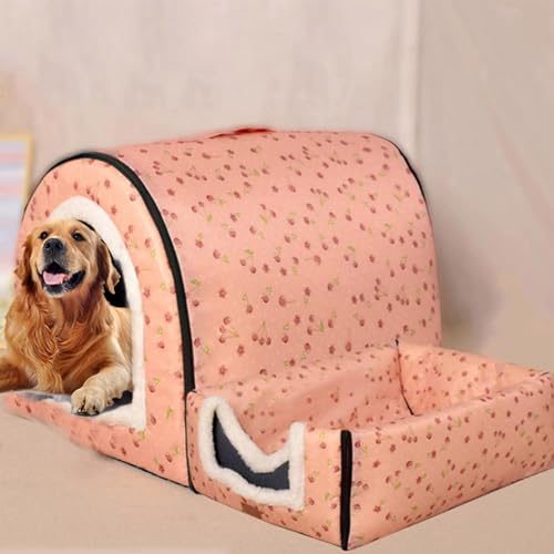 Extra großes Hundehüttenbett, XXL, Jumbo-Hundebett, Zelt, Angstlinderung, beruhigende Hundehütte, Katzenhöhle, Iglu, Winter, warm, Haustiernest (XXL-92 x 68 x 72 cm, G) von Rr tianshi