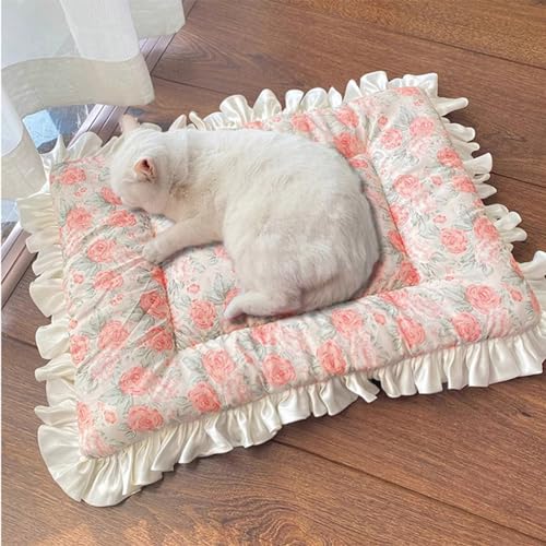 Rr tianshi Haustierbettmatte, niedliche Katzen-Schlafmatte, warmes Hundebett/Kissen für Katzen Welpen, waschbar, flaches Haustierbett, Decke für Hunde und Katzen (L-70 x 50 cm, C) von Rr tianshi