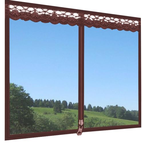 Rr tianshi Katzen-Fensterschutz, Balkonnetz, Schutz für Katzen, Sicherheitsnetz, kratzfester Fensterschutz, Fliegengitter, Moskitonetz (90 x 120 cm, braun) von Rr tianshi