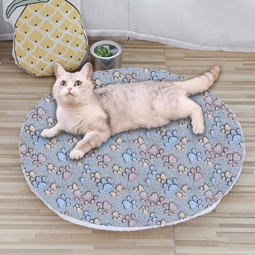 Rr tianshi Runde Plüsch-Katzenmatte, Kissen, doppelt warm, flauschig, für Hundehütte, ultraweich, für den Innenbereich, Winterkatzen, Hundebett-Matte, S (35 ~ 40 cm), E) von Rr tianshi