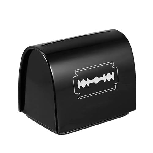 Rrlihjgu 2pieces Sicherheit Rasierklingen Lagerung Bank Razor Etui Für Sicherheitsrasierklingen,Rasiermesser Bank Sichere Entsorgung Lagerung Fall Klingen Spender Box Halter Für Barber Shop von Rrlihjgu