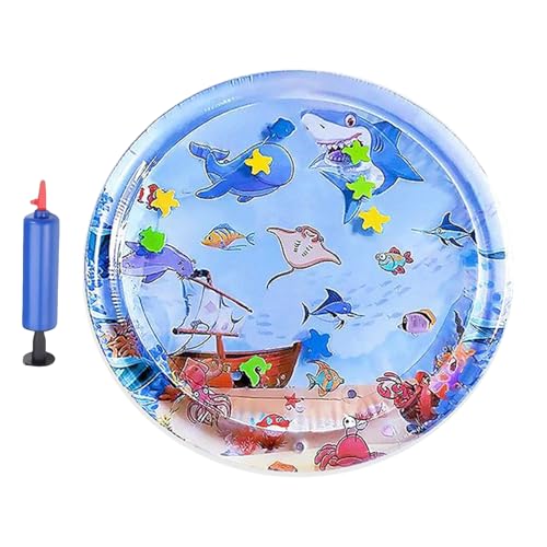 Rrlihjgu Aufblasbares Haustierbett, Wassermatte für Katzen | Bunte Katzenwassermatte mit Inflator - Tragbares sensorisches Spielbett, aufblasbare interaktive Pad für Innenhof, Hinterhof, Rasen von Rrlihjgu