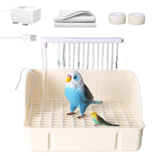Rrlihjgu Badebecken - Automatische Vogelbadewanne Mit Pumpe,Zubehör Für Vogelkäfige Für Wellensittiche, Aras, Sittiche, Spatzen, Nymphensittiche Und Finken von Rrlihjgu