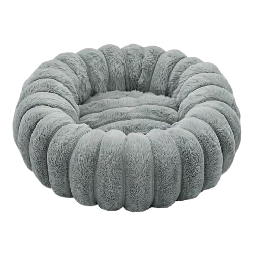 Rrlihjgu Katze Donut Bett | Gemütliches Warmes Katzenmatte Bett,Plüsch Haustier Kissin rutschfeste Möbel für Wohnung Reise Ecke Zuhause Schlafzimmer Büro Innenbereich Boden Balkon von Rrlihjgu