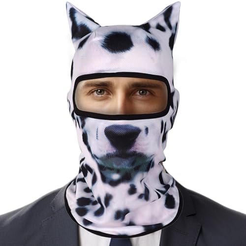 Rrlihjgu Katzengesichtsabdeckung, Kitty Ski Masqueraden, 3D Leichtes Kitty Face Deckentuch mit Ohren atmungsaktiv, Lustige Ski -Maskeraden für Musikfestivals von Rrlihjgu