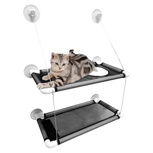 Rrlihjgu Katzenhängematte mit doppelter Schicht, Fensterstange für Katzen mit einem robusten und platzsparenden Design – Sicherheitsregale für Katzen, Katzensitz, Fenstermontage, platzsparend, für Rrlihjgu Katzenhängematte mit doppelter Schicht, Fensterstange für Katzen mit einem robusten und platzsparenden Design – Sicherheitsregale für Katzen, Katzensitz, Fenstermontage, platzsparend, für von Rrlihjgu