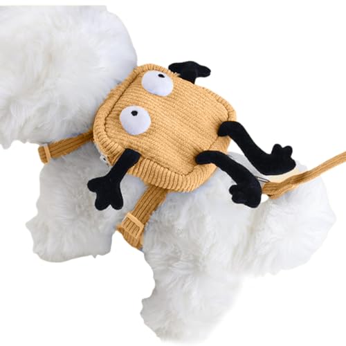 Rrlihjgu Rucksack mit Hundegeschirr, Hundegeschirr mit Rucksack, tragbares Geschirr für Hundeweste, tragbarer Rucksack mit Geschirr für Reisen, Rucksack mit Geschirr für Hunde von Rrlihjgu