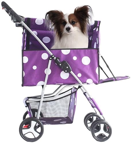 Doppelter Hunde-Kinderwagen, Doppelsitz, Haustier-Kinderwagen, Schlafnest, Bett und Leichter, zusammenklappbarer, Abnehmbarer und waschbarer Wagen von RsFiL