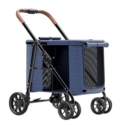 Hunde-Kinderwagen, Faltbarer Kinderwagen für große Hunde, zusammenklappbarer, großer Hunde-Kinderwagen, Luxus-Multi-Haustier-Reise-Kinderwagen, Transportbox für Katzen, Hunde und mehr von RsFiL