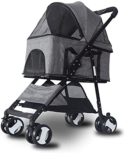 Hunde-Kinderwagen, Haustier-Kinderwagen, verbesserter 4-Rad-Haustier-Kinderwagen für mittelgroße kleine Hunde/Katzen, Hunde-/Katzen-Kinderwagen, Welpen von RsFiL