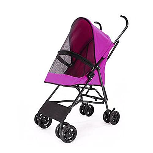 Hunde-Kinderwagen für kleine Hunde, Haustier-Kinderwagen für kleine Hunde, Regenschirmstruktur, Leichter Haustier-Kinderwagen für Katzen, Welpen und Kätzchen, atmungsaktiv, montagefreies Design von RsFiL