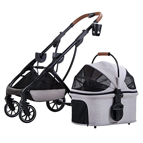 Katzen-Kinderwagen, Haustier-Kinderwagen für kleine und mittelgroße Hunde, Hunde-Kinderwagen-Buggy, Abnehmbarer Haustier-Katzen-Kinderwagen, faltbar, mehrere Hunde-Kinderwagen, Kinderwagen für kl von RsFiL